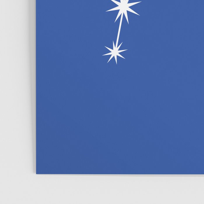 Aquarius Zodiac Star Constellation Line Art Vibrant Blue Poster Gallery Image 3