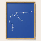 Aquarius Zodiac Star Constellation Line Art Vibrant Blue Serving Tray Gallery Image 1