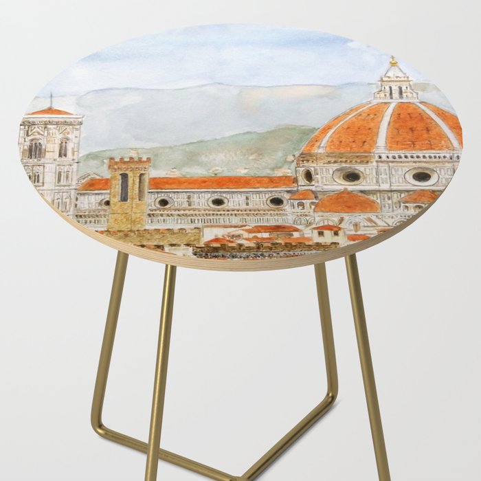 Italy Florence Cathedral Duomo watercolor painting Side Table Gallery Image 2