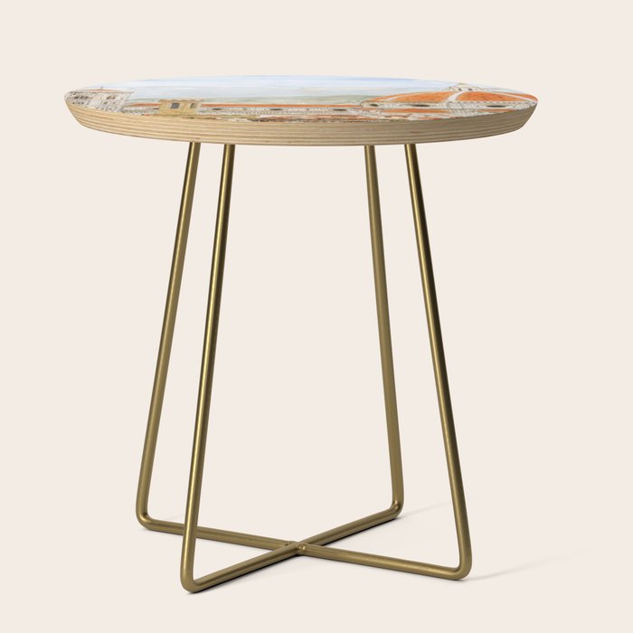 Italy Florence Cathedral Duomo Watercolor Painting Side Table