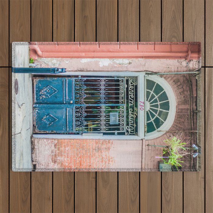 French Quarter Door New Orleans Outdoor Rug Gallery Image 1