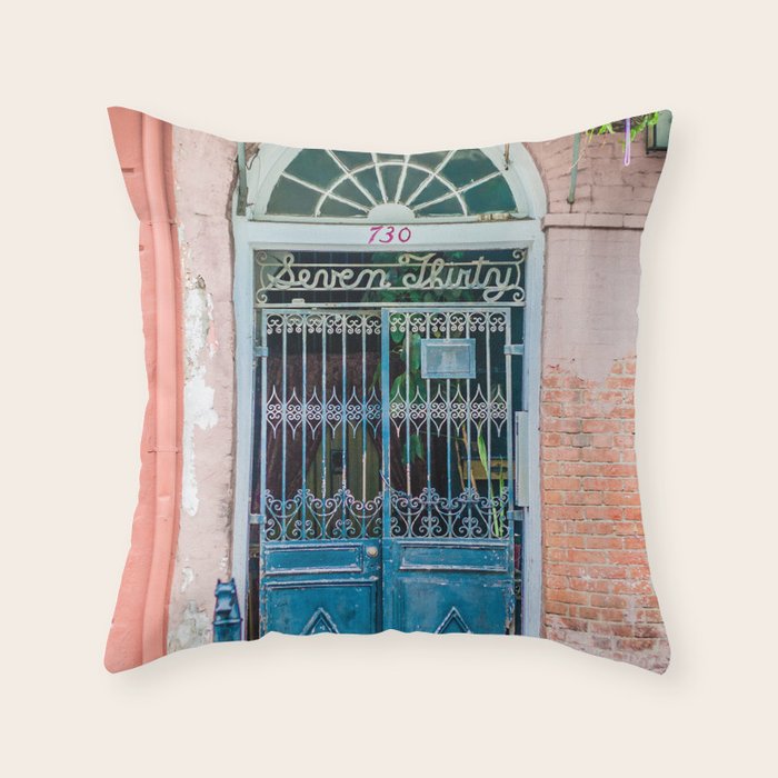 French Quarter Door New Orleans Throw Pillow Gallery Image 6