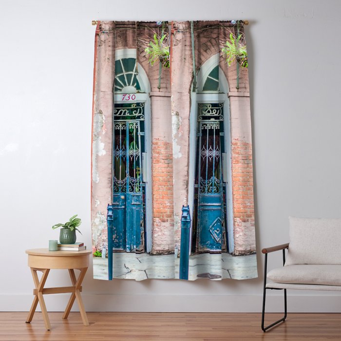 French Quarter Door New Orleans Window Curtain Gallery Image 1