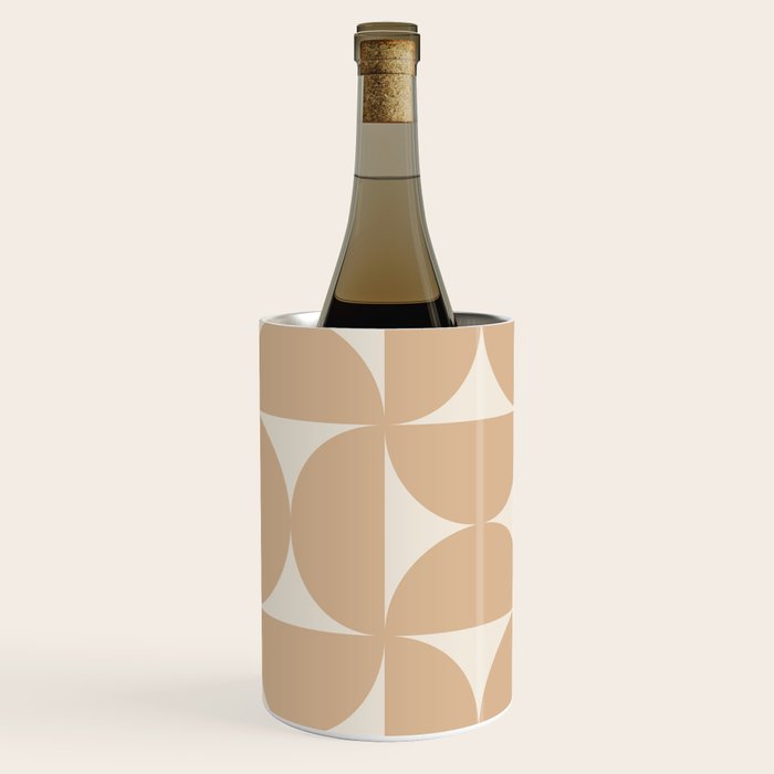 Bauhaus Mid Century Modern Geometric X Neutral Beige Wine Chiller Gallery Image 1
