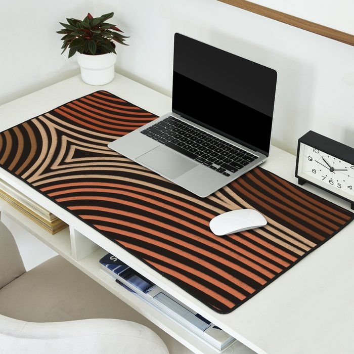 Tribal Pattern in Brown & Soft Red Desk Mat Gallery Image 2