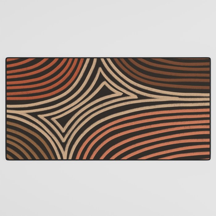 Tribal Pattern in Brown & Soft Red Desk Mat Gallery Image 3