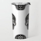 DÃ­a de Muertos Calavera â¢ Mexican Sugar Skull - Black Palette Travel Mug Gallery Image 2