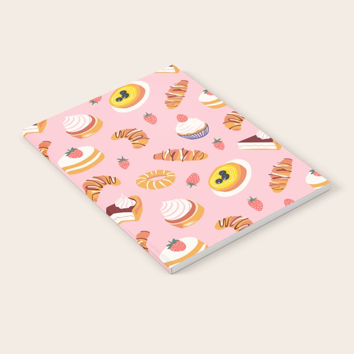 Vintage sweet pastry dessert food pattern Notebook Gallery Image 2