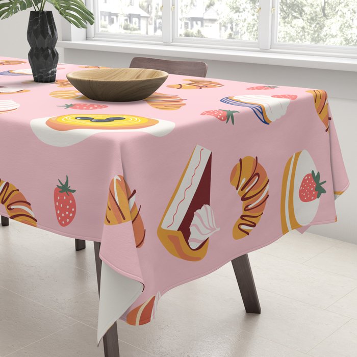 Vintage sweet pastry dessert food pattern Tablecloth Gallery Image 3