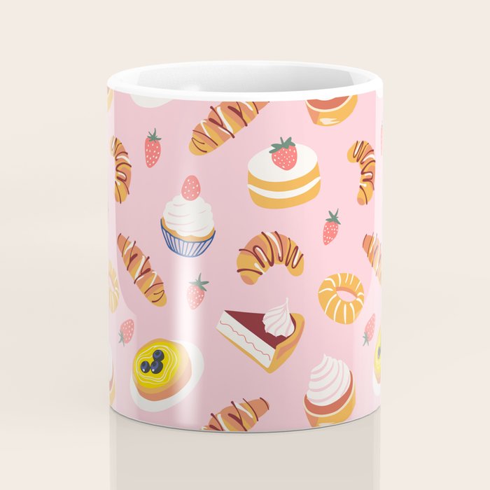 Vintage sweet pastry dessert food pattern Coffee Mug Gallery Image 4