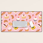 Vintage sweet pastry dessert food pattern Desk Mat Gallery Image 1