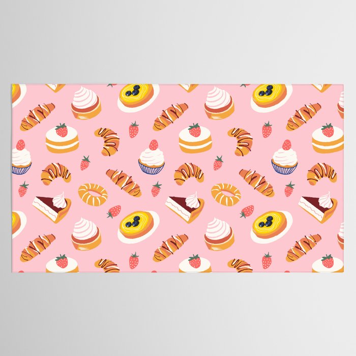Vintage sweet pastry dessert food pattern Tablecloth Gallery Image 2