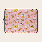 Vintage sweet pastry dessert food pattern Laptop Sleeve Gallery Image 1