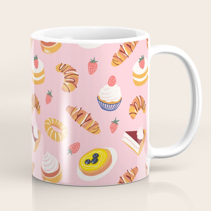 Vintage sweet pastry dessert food pattern Coffee Mug Gallery Image 1