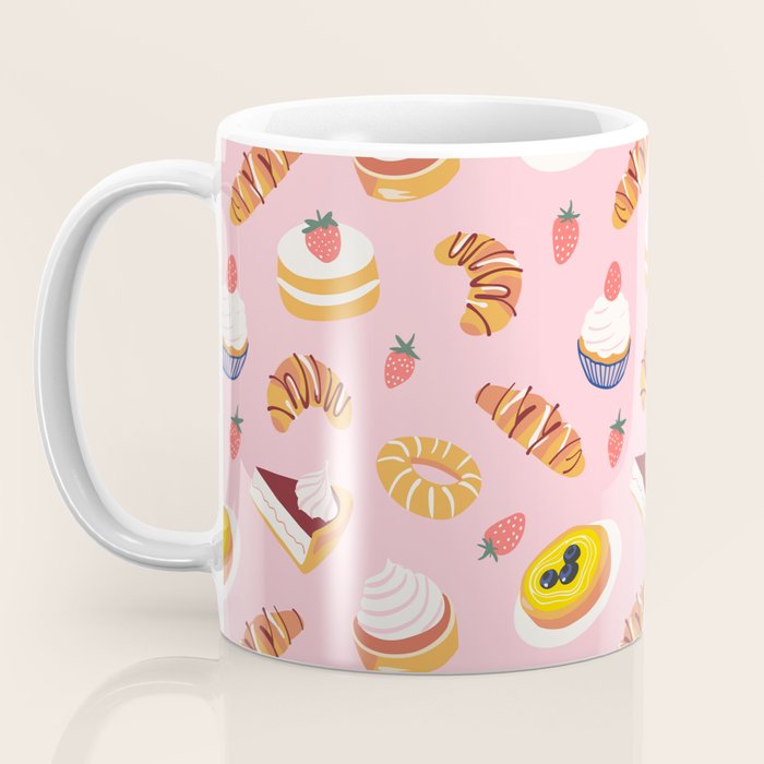 Vintage sweet pastry dessert food pattern Coffee Mug Gallery Image 3
