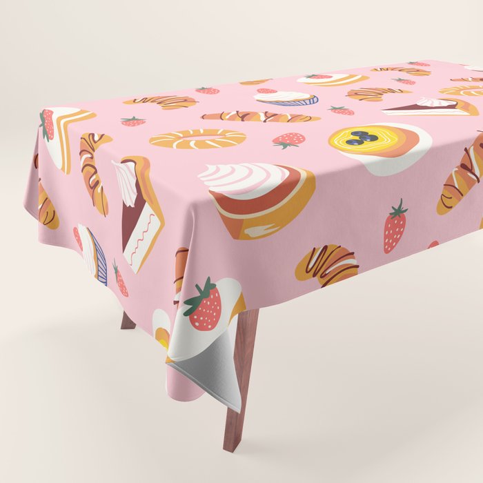 Vintage sweet pastry dessert food pattern Tablecloth Gallery Image 1