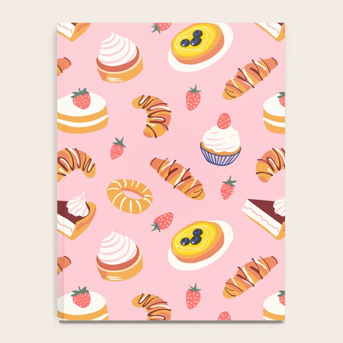 Vintage sweet pastry dessert food pattern Notebook Gallery Image 4