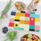 Geometric Bauhaus Pattern | Retro Arcade Video Game | Abstract Shapes Cutting Board Gallery Image 2