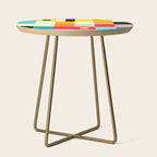 Geometric Bauhaus Pattern | Retro Arcade Video Game | Abstract Shapes Side Table Gallery Image 1