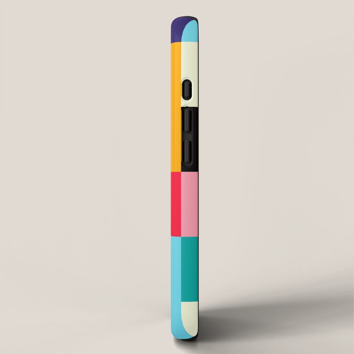 Geometric Bauhaus Pattern | Retro Arcade Video Game | Abstract Shapes iPhone Case Gallery Image 2