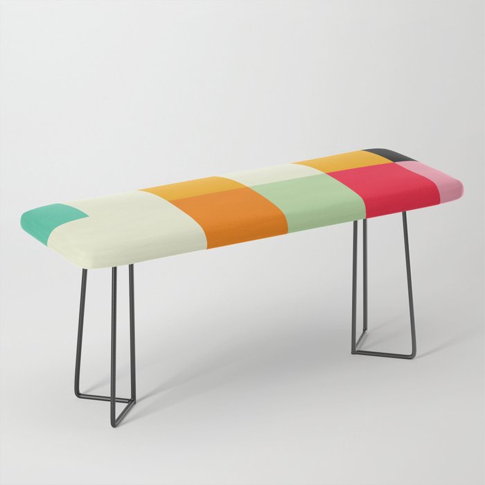 Geometric Bauhaus Pattern | Retro Arcade Video Game | Abstract Shapes Bench Gallery Image 1
