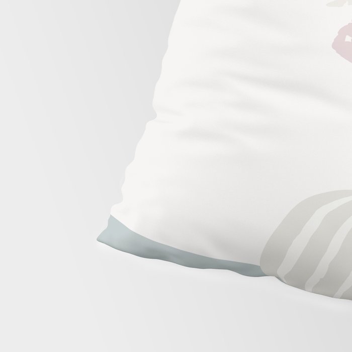 Wildflower bouquet in vase illustration - beige muted pink and dusty green flowers Pillow Sham Gallery Image 4