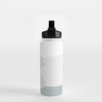 Wildflower bouquet in vase illustration - beige muted pink and dusty green flowers Water Bottle Gallery Image 2