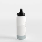 Wildflower bouquet in vase illustration - beige muted pink and dusty green flowers Water Bottle Gallery Image 3