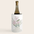 Wildflower bouquet in vase illustration - beige muted pink and dusty green flowers Wine Chiller Gallery Image 1