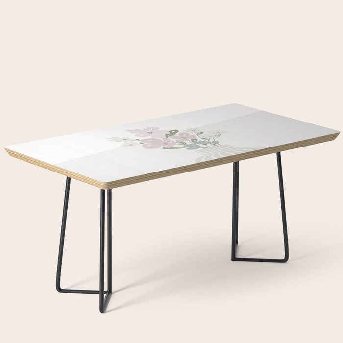 Wildflower bouquet in vase illustration - beige muted pink and dusty green flowers Coffee Table Gallery Image 1