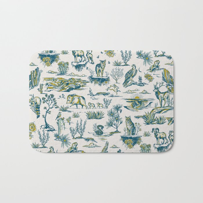 Grand Canyon National Park, Arizona Wildlife Pattern (Version 2) Bath Mat Gallery Image 1