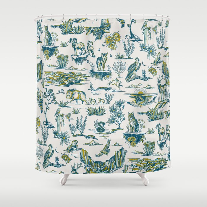 Grand Canyon National Park, Arizona Wildlife Pattern (Version 2) Shower Curtain