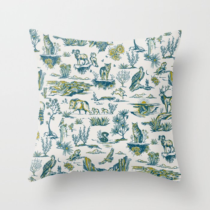 Grand Canyon National Park, Arizona Wildlife Pattern (Version 2) Throw Pillow Gallery Image 1