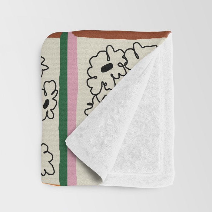 minimal floral Throw Blanket Gallery Image 3