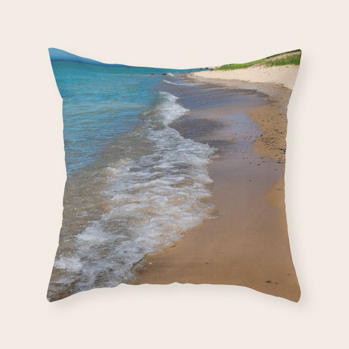 Lake Michigan Beach, Charlevoix - II Throw Pillow Gallery Image 6