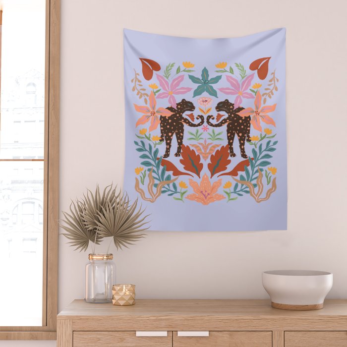 Lilac Whimsical Garden  Wall Tapestry Gallery Image 2