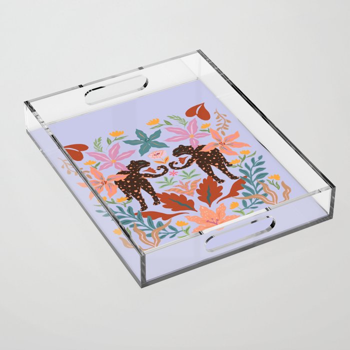Lilac Whimsical Garden  Acrylic Tray Gallery Image 1