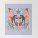 Lilac Whimsical Garden  Throw Blanket Gallery Image 2