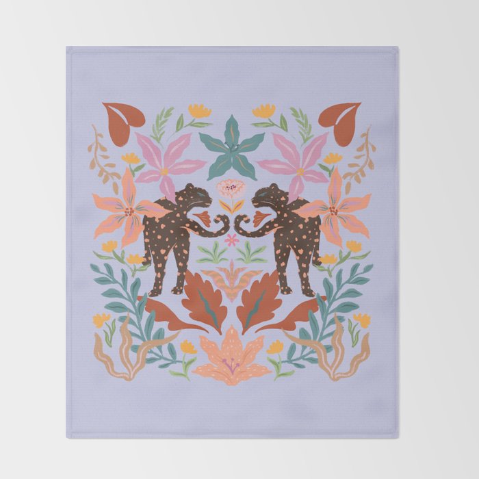 Lilac Whimsical Garden  Throw Blanket Gallery Image 2
