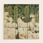Cactus and Flowers Wood Wall Art Gallery Image 1
