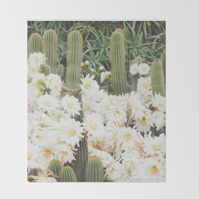Cactus and Flowers Throw Blanket Gallery Image 2