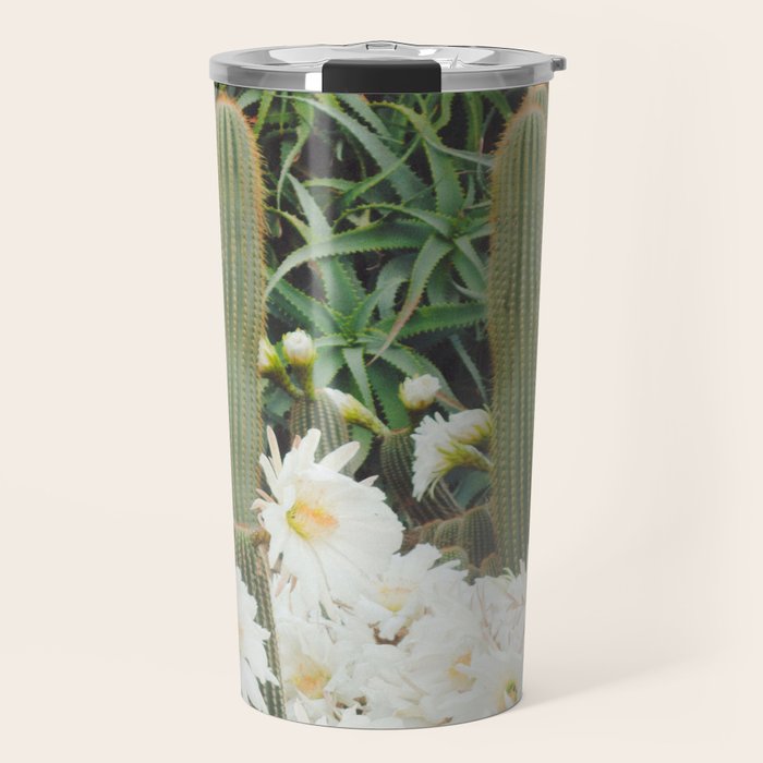 Cactus and Flowers Travel Mug Gallery Image 1