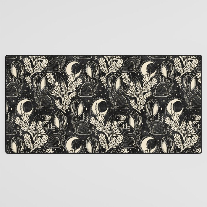 Jackalope - black and cream  Desk Mat Gallery Image 3