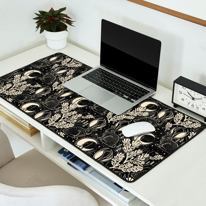 Jackalope - black and cream  Desk Mat Gallery Image 2