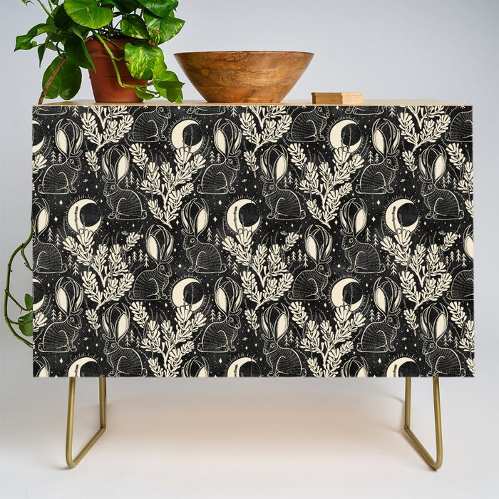Jackalope - black and cream  Credenza Gallery Image 1