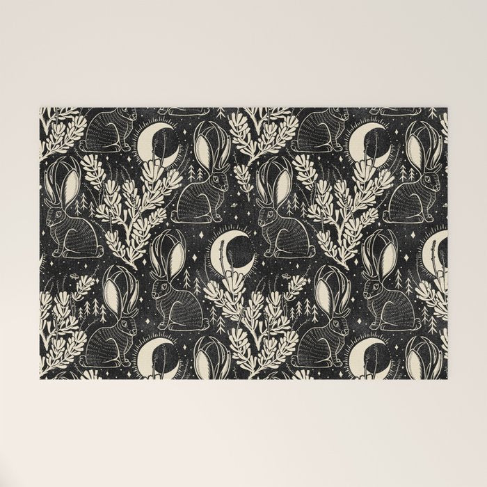 Jackalope - black and cream  Welcome Mat Gallery Image 1