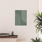 Geometric Lines in Sage Green 5 (Rainbow Abstraction) Poster Gallery Image 2