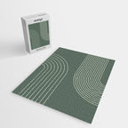 Geometric Lines in Sage Green 5 (Rainbow Abstraction) Jigsaw Puzzle Gallery Image 2