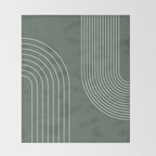 Geometric Lines in Sage Green 5 (Rainbow Abstraction) Throw Blanket Gallery Image 2
