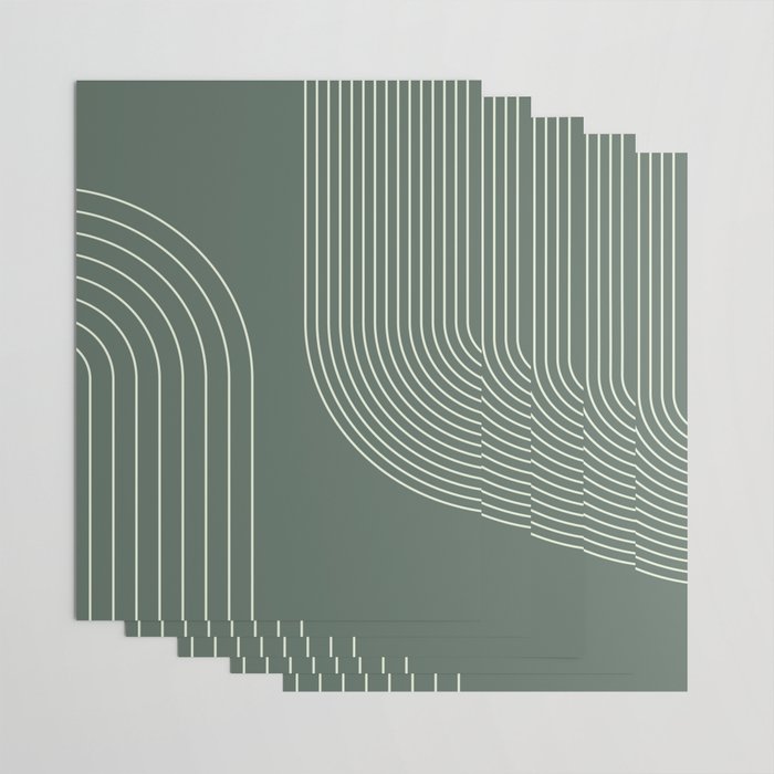 Geometric Lines in Sage Green 5 (Rainbow Abstraction) Wrapping Paper Gallery Image 3